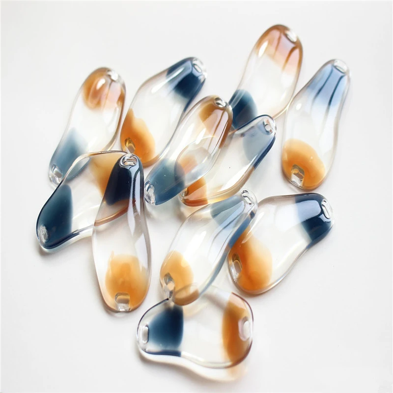 Spring style 30pcs/lot two holes geometry irregular shaped resin beads diy jewelry earring/bracelet pendants accessory | Украшения и
