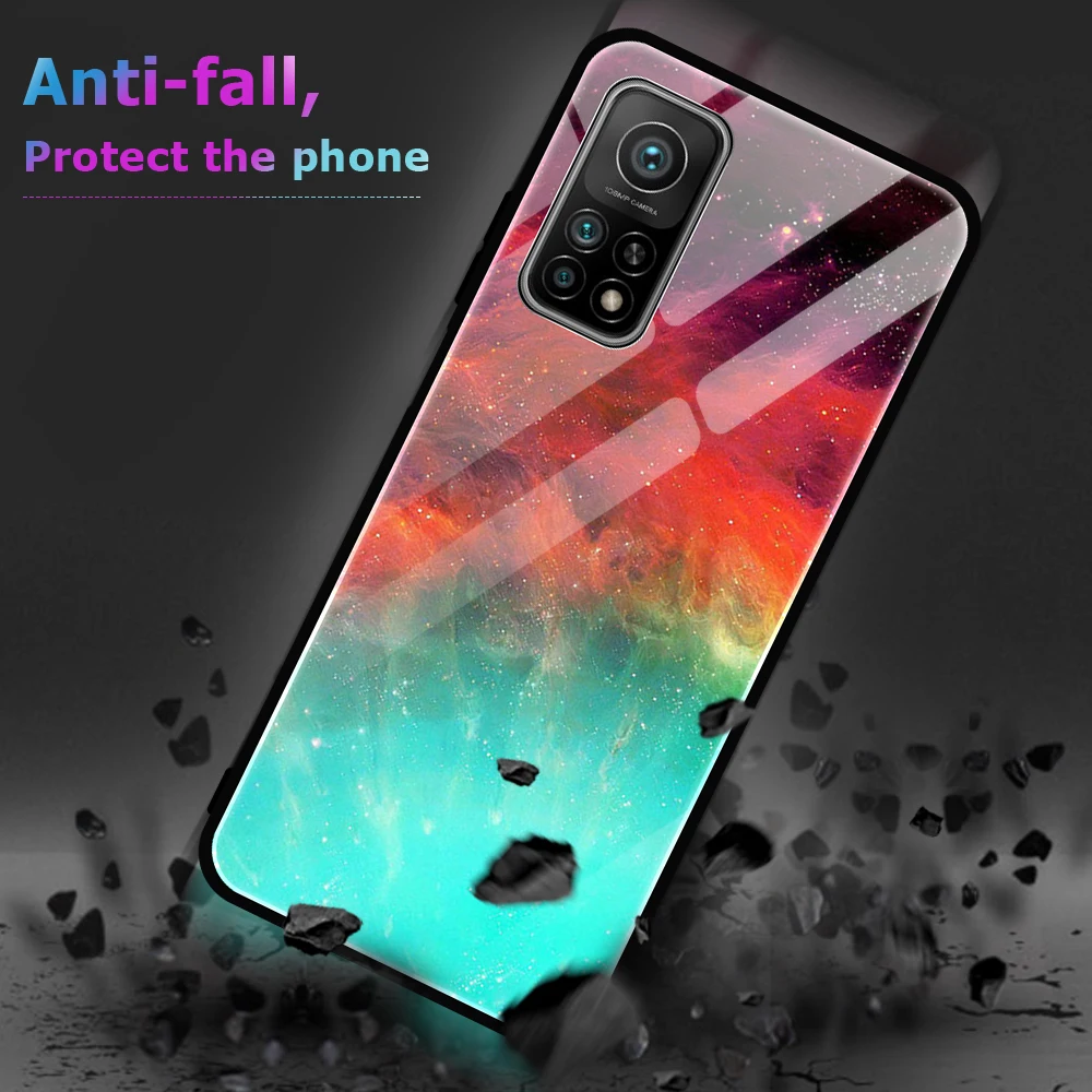

Luxury Gradient Phone Case For Xiaomi Mi 10T Lite Case For Xiaomi Mi 10T Pro 10 Lite 10T Mi10T Glass PC Hard Cover Cases Mi10T