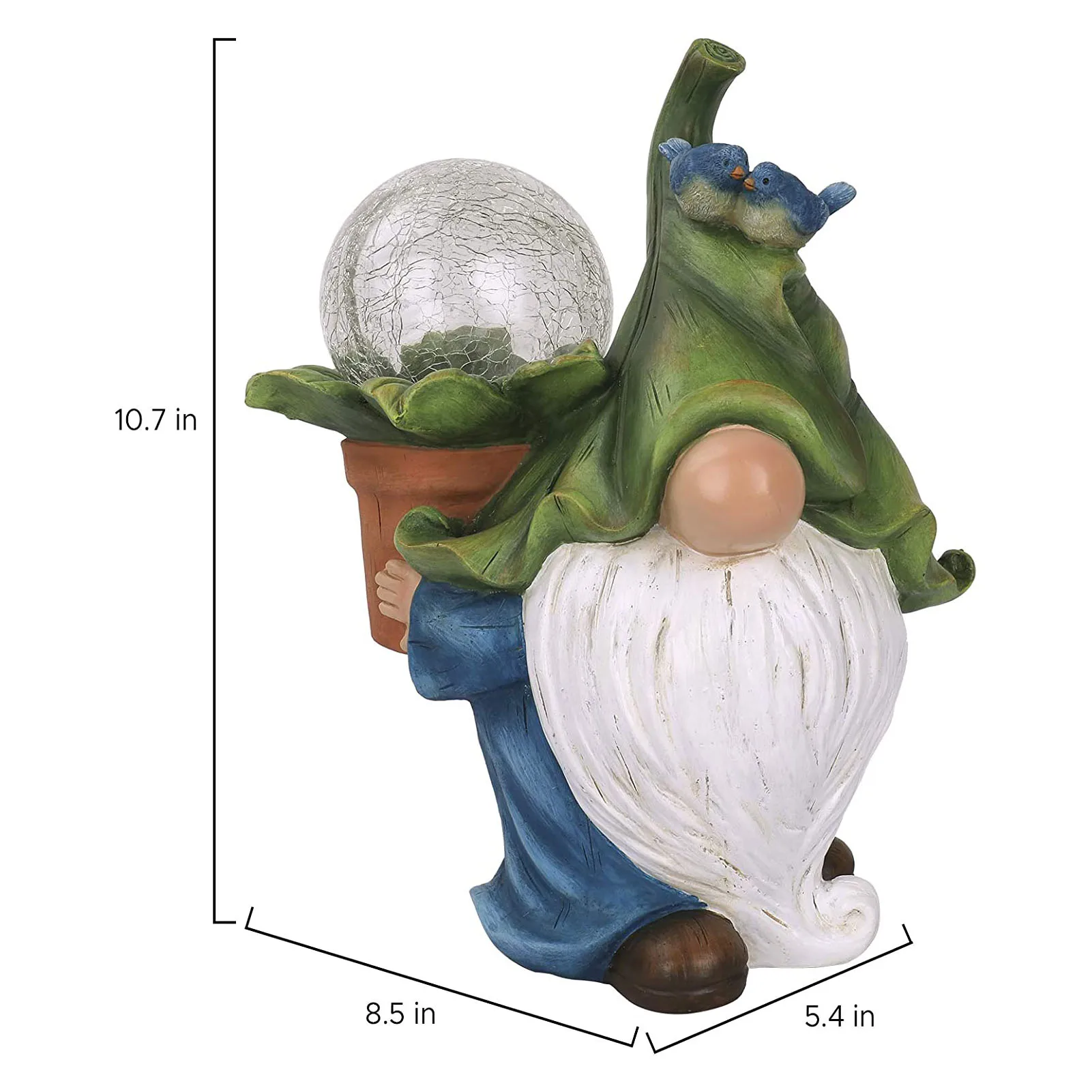 

Outdoor Garden Gnome Statue With Solar LED Lights Resin Gnome Figurine Carrying Magic Orb Holding Moon Winter Decorations Gifts