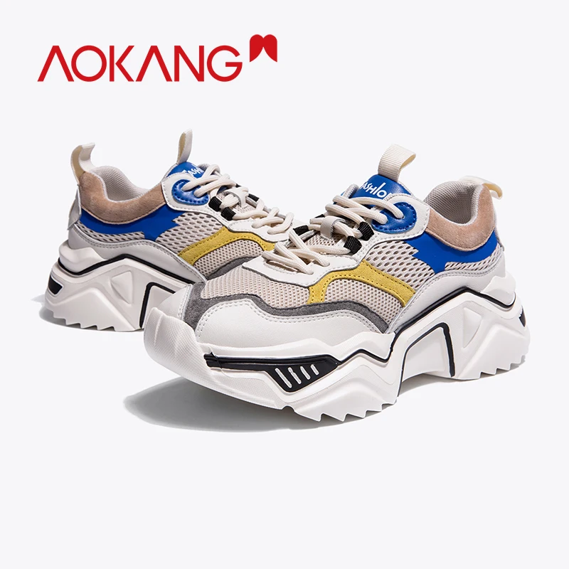 Женские кроссовки на массивной платформе AOKANG модные брендовые