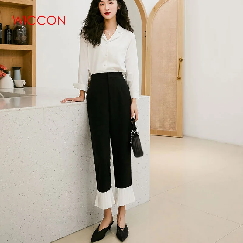 Новинка 2019 летняя мода женская винтажная одежда высокая талия расклешенные