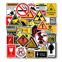 50pcs warning sign sticker wallpaper decal motorcycle skateboard fridge doodle funny stickers for auto laptop trunk toy sticker