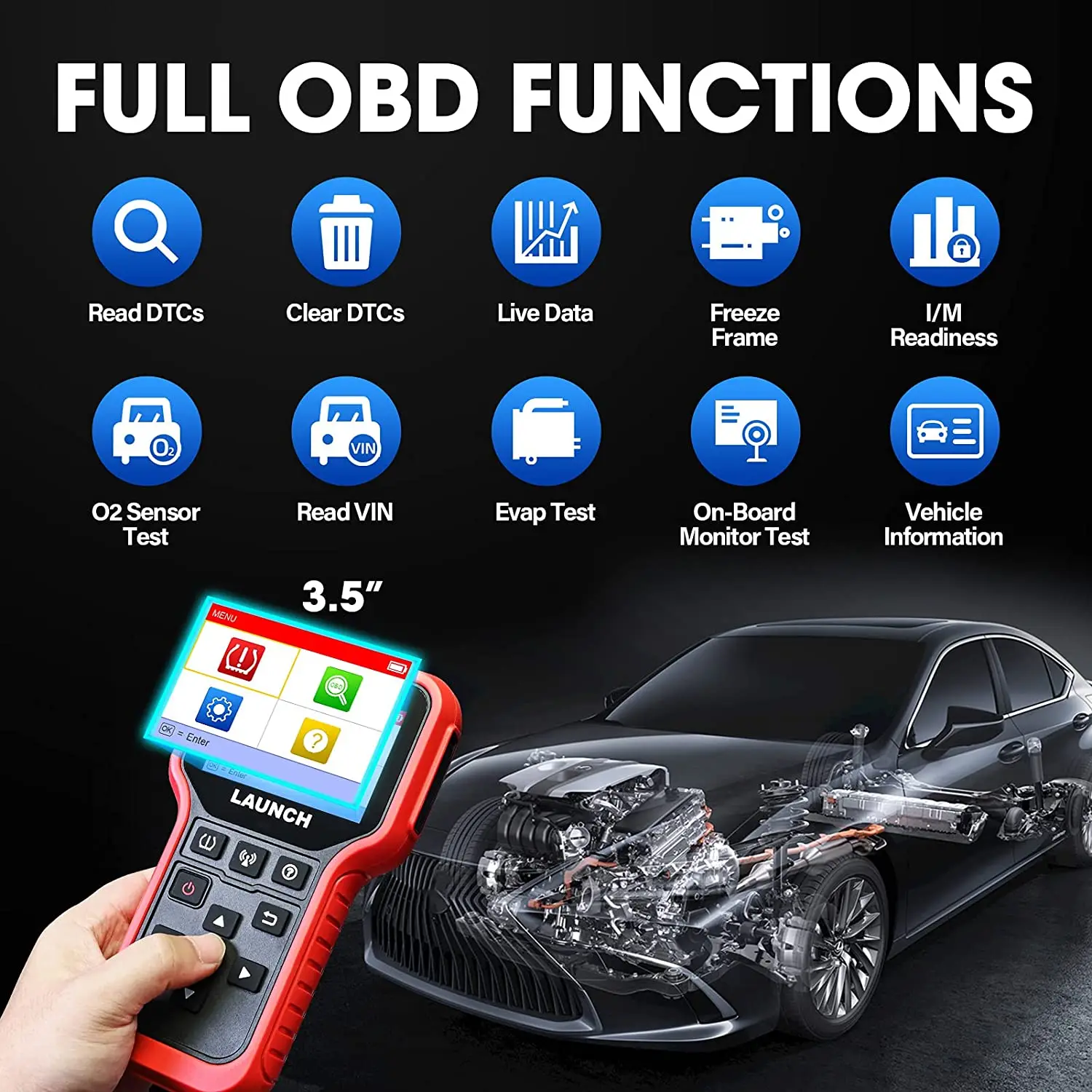 LAUNCH CRT5011X диагностический инструмент TPMS сенсор Программист OBD 315 433 МГц датчик