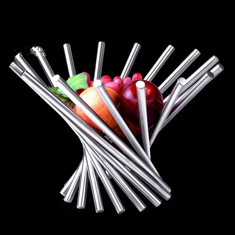 Нержавеющая сталь гостиная корзина для фруктов Украшение контейнер хранения еды