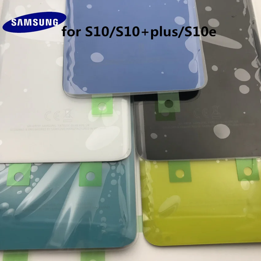 samsung Galaxy S10+ plus G970 G975 S10e G973 Задняя стеклянная крышка батарейного отсека, задняя крышка корпуса, запасной чехол+ клейкая наклейка