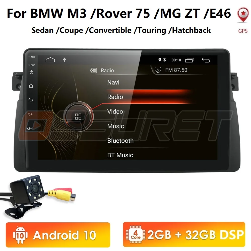 Автомагнитола 2 Гб ОЗУ Android 10 автомобильная стереосистема для BMW E46 M3 /Rover 75 /MG ZT