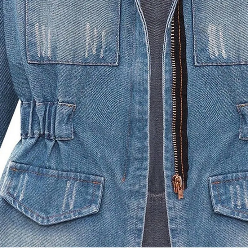 

Europe Style Denim Jacket Coat Female Spring Costume Long Sleeve Plus Size 5XL Cowboy Casual Tops Women Basic Coats
