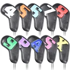 10 шт.компл. чехол для клюшек с градиентными цифрами железные головки Защитные чехлы для клюшек для гольфа железные чехлы для мужчин и женщин