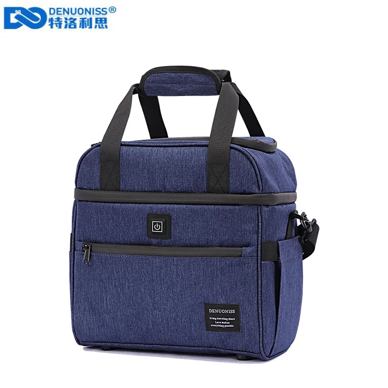 DENUONISS Insulated Bag Creative USB Heating Design Canvas Lunch Bag For Men/Women Waterproof Large Capacity Food Thermal Bag