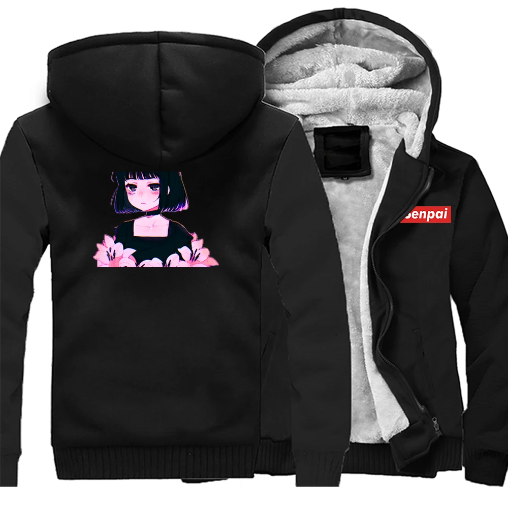 

Kawaii Anime Girl Harajuku Men's Hoodies Jacket Warm Tracksuit Zipper Tracksuit Mens Fleece Hoodies Hoodie Jas Winter Jacket