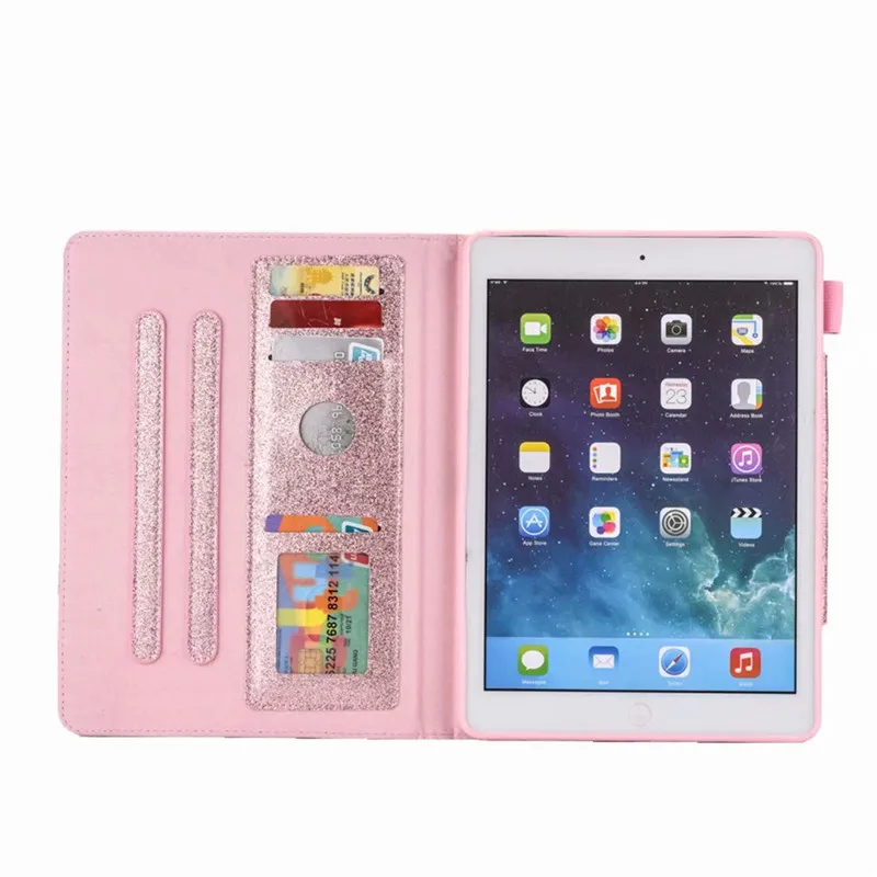 Блестящий чехол для iPad 9 7 2017 2018 новый A1822 A1893 из искусственной кожи с функцией