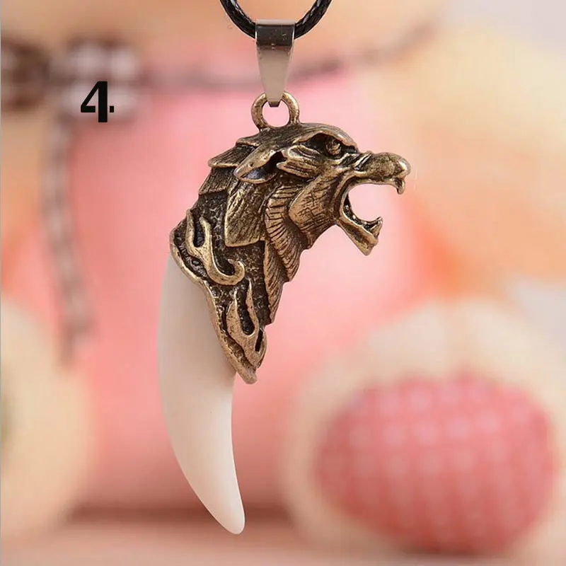 Хит продаж ожерелье с изображением храбрых волков зубьев крутой мужской/мужской