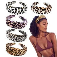 5 pcs of new fashion womens sponge leopard print headband elastic headband for women and girls headwear