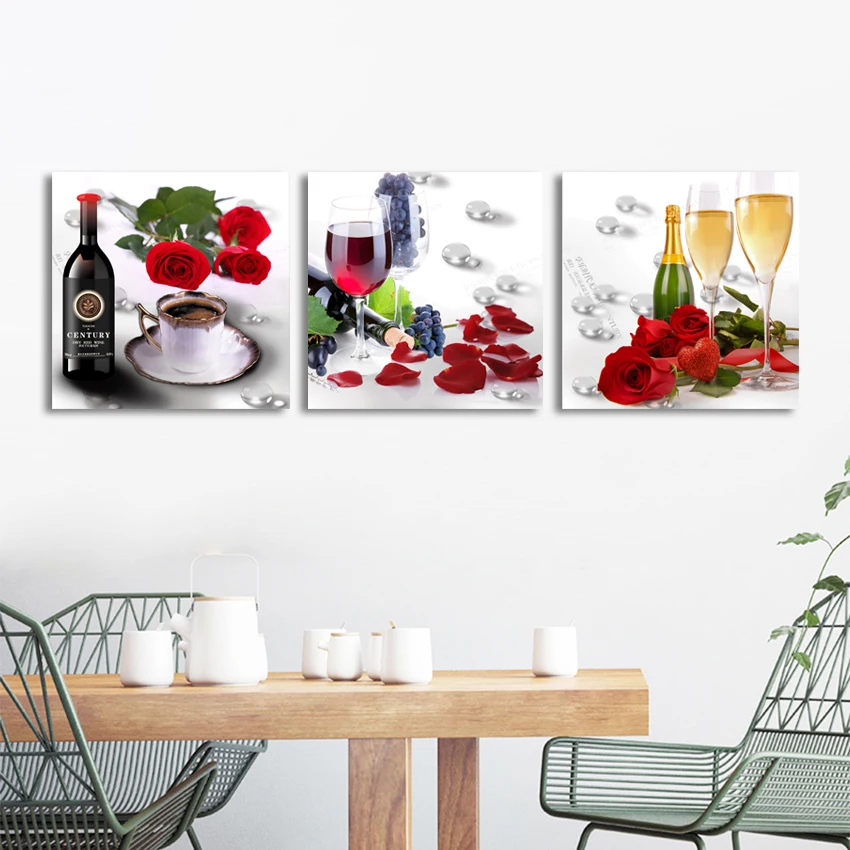 Скандинавские пучки роз Романтика планшетов для столовой холст декоративная