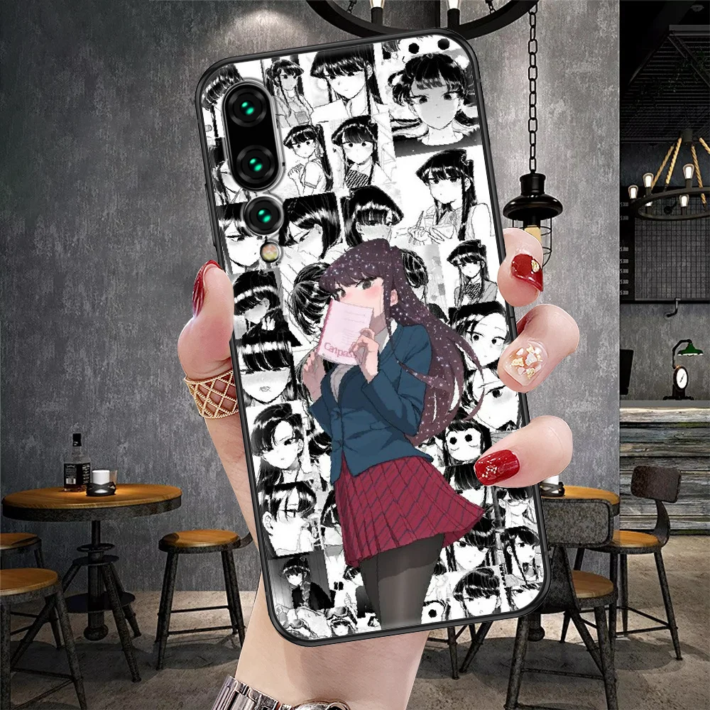 Чехол для телефона Huawei P Mate P10 P20 P30 P40 10 20 Smart Z Pro Lite 2019 с аниме Komi Can Communicate черный