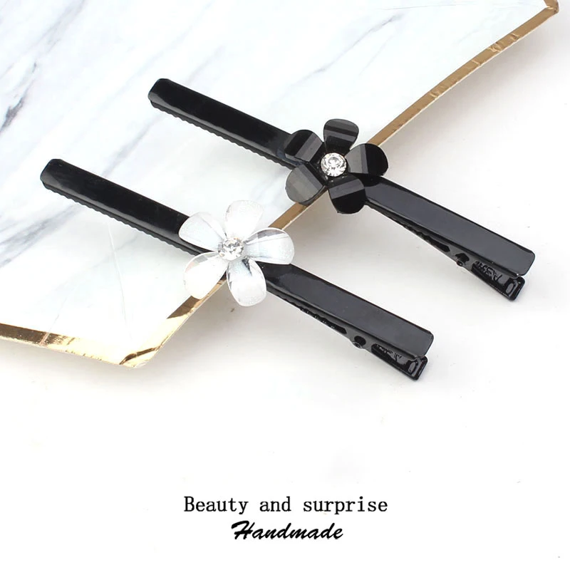 

free shipping 2pc Korean Flower pearl Hair Claws Clips For Girls Women Barrette Hairpin Crab Hairgrips Korean Hair Accessories