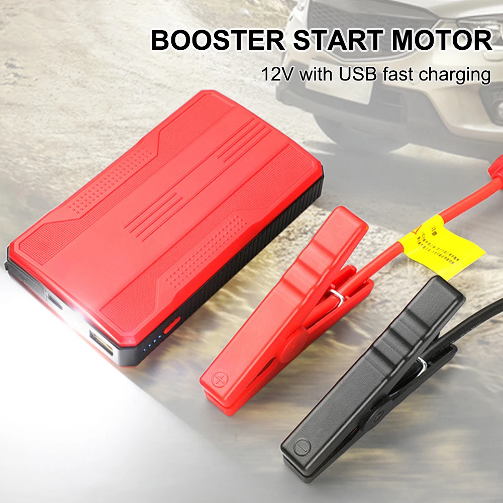 new 20000mah car jump starter power bank portable emergency car battery booster 5v2a usb output led flashlight for 12v gasoline free global shipping