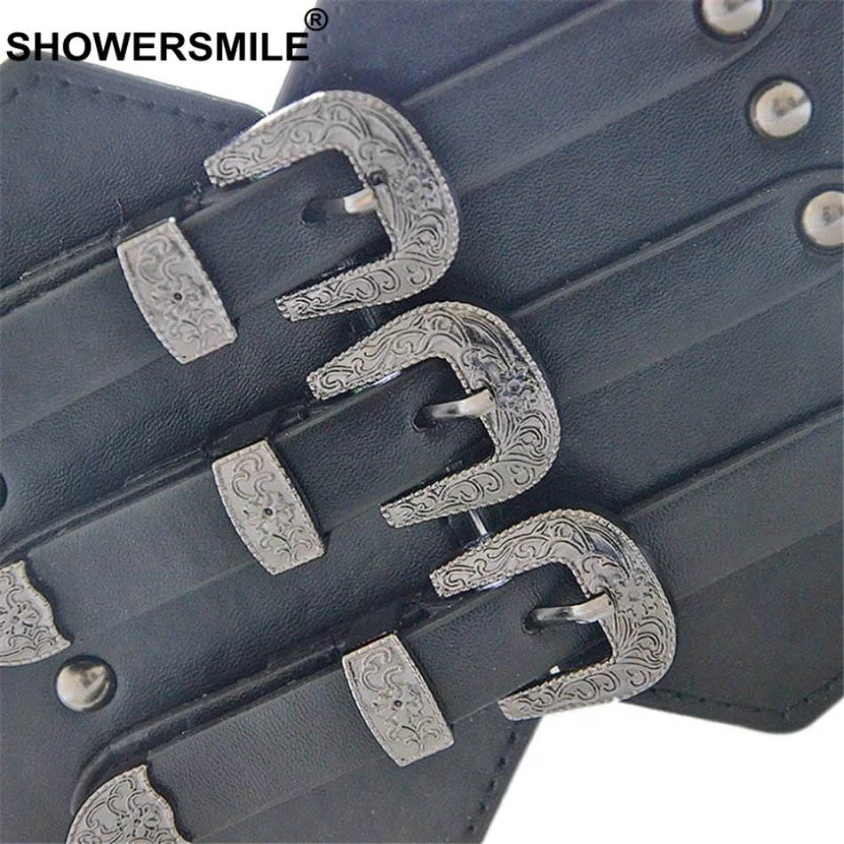 Рейни Шон ремни искусственная кожа эластичный корсет Широкие для платья черного