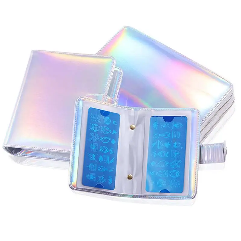 Блестящие инструменты для дизайна ногтей слоты штамповки держатель карт сумка