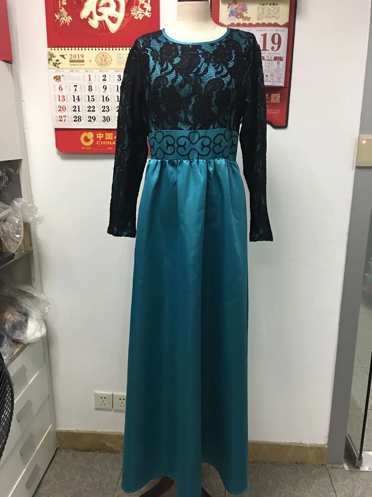 Мусульманское длинное платье Абая Женская кружевная винтажная Кафтан Дубай