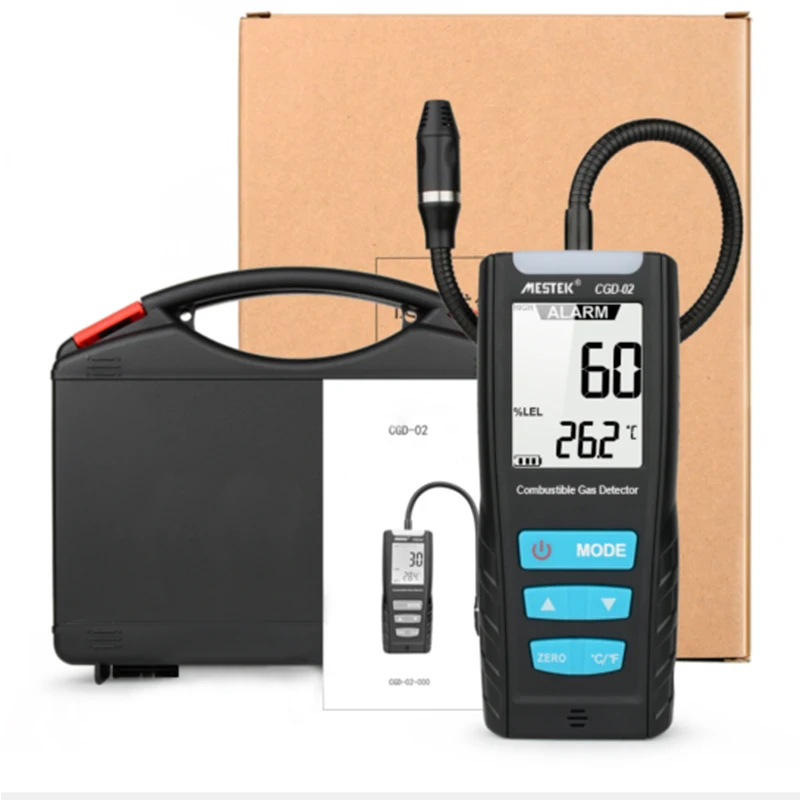 

LCD Gas Analyzer Meter Automotive Combustible Gas Sensor Detector Air Quality Monitor Gas Leak Detector with Sound Shock Alarm