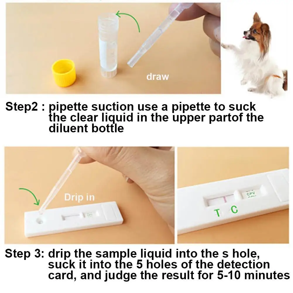 Papel de prueba para mascotas, equipo de detecci&oacute;n de salud para Distemper canino, tablero de detecci&oacute;n de plaga canina Cdv, para gato, perro-1