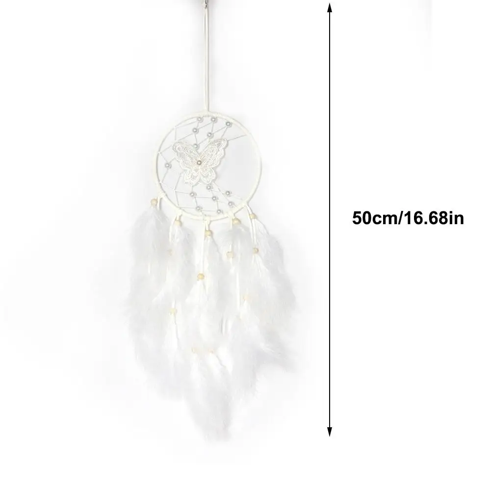 Dream Catcher Wind Chimes Pendant White Butterfly Wall Hanging Decorations Girl Room Decoration Girlfriend Birthday Gift | Дом и сад