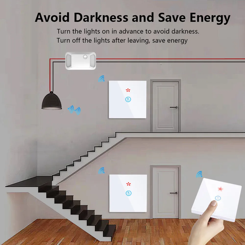 SMATRUL умный дом Беспроводной сенсорный выключатель светильник электрические 433