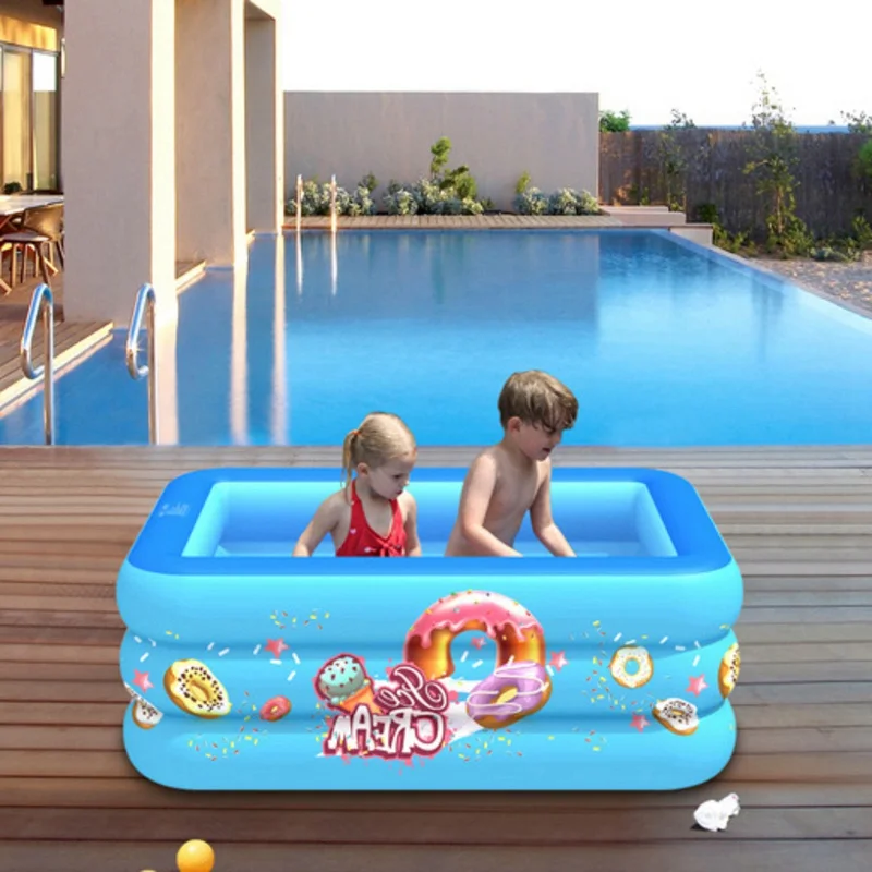 

Swimming Pool Children's Baby Paddling Square Bubble Bottom Inflatable Pool Swimming Supplies Toddler Games piscina kid pool