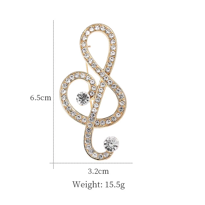 

Korean Fashion Luxury Creative Note Brooch Clothing Pin Decoration Female Music Symbol
