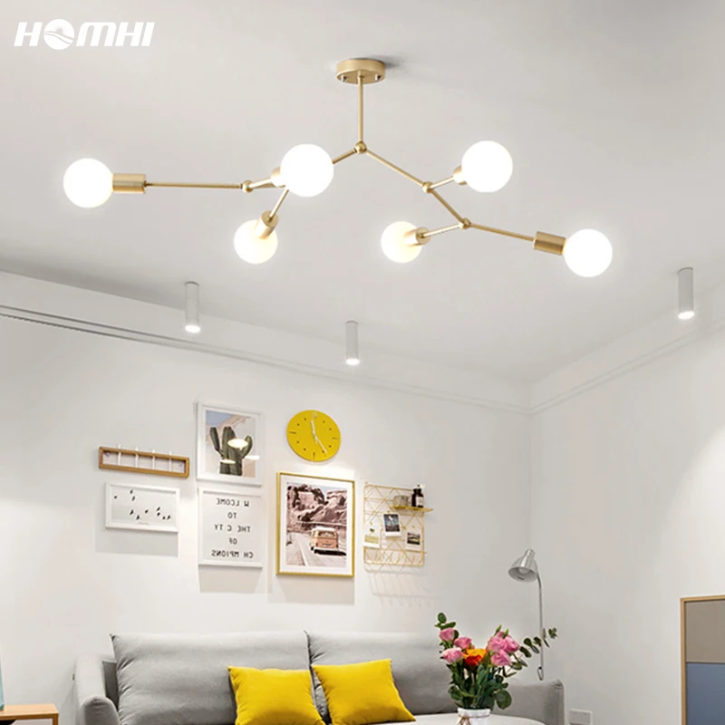 Modern avize Sputnik lamba altın örümcek tavan İskandinav ev dekorasyon oturma odası yemek E27 110V 220V Drop Shipping