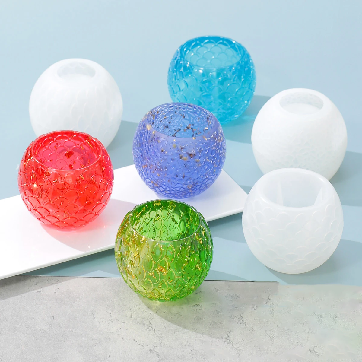 

Round Candlestick Silicone Mold For Epoxy Resin DIY Candle Storage Resin Mold Aromatherapy Candle Casting Mould Home Decoration