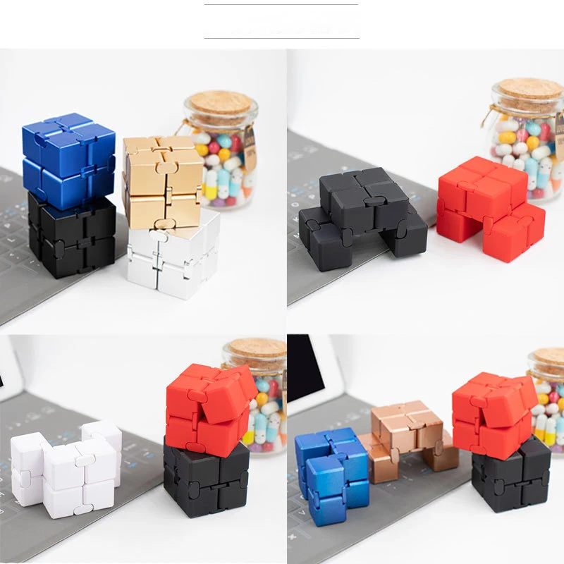 Cubo m&aacute;gico infinito para ni&ntilde;os y adultos, juguetes de descompresi&oacute;n con ventilaci&oacute;n, rompecabezas, RelaxOffice, entretenimiento, Metal-3