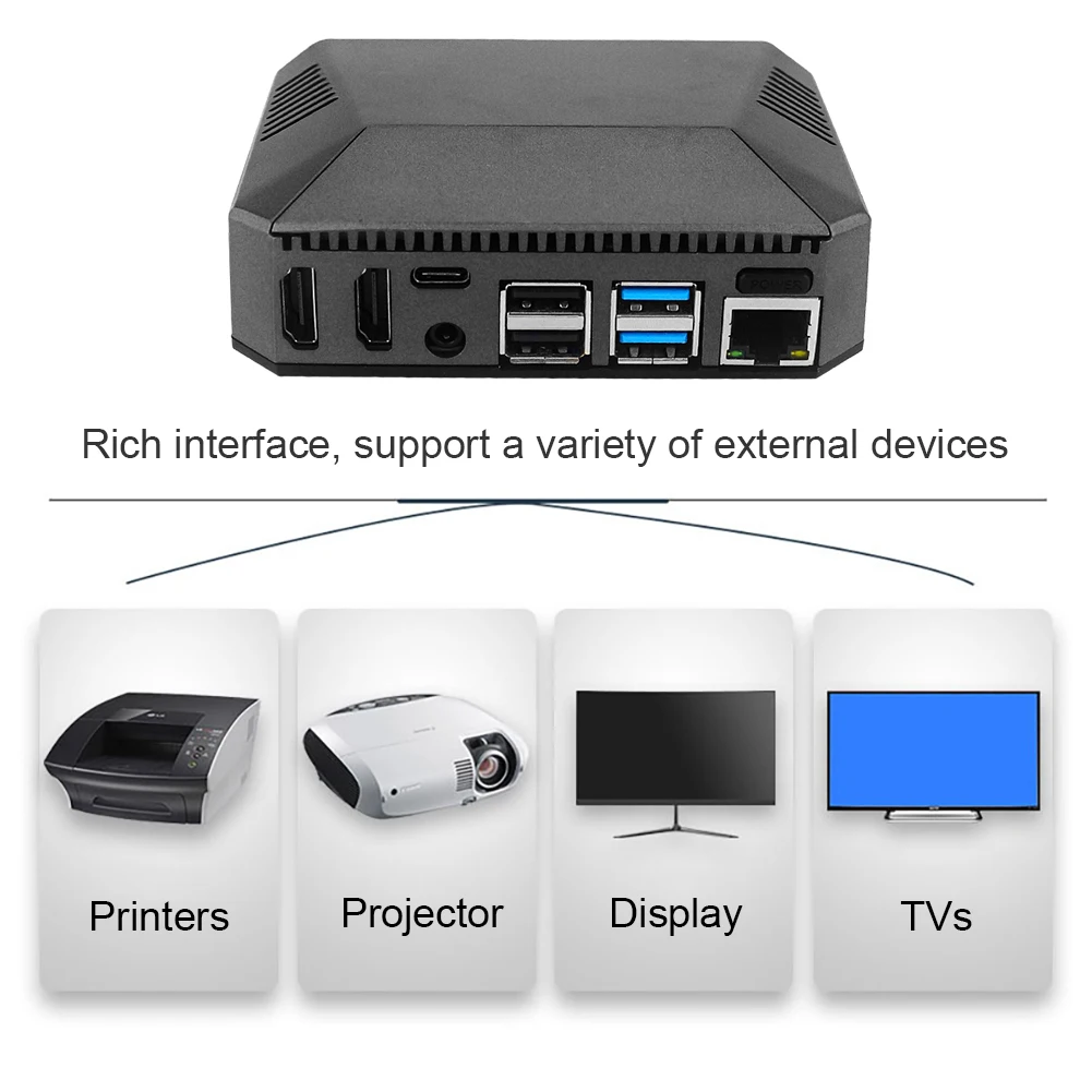 

Aluminum Alloy Housing Case Shell Cooling Fan Enclosure for Raspberry Pi 4B