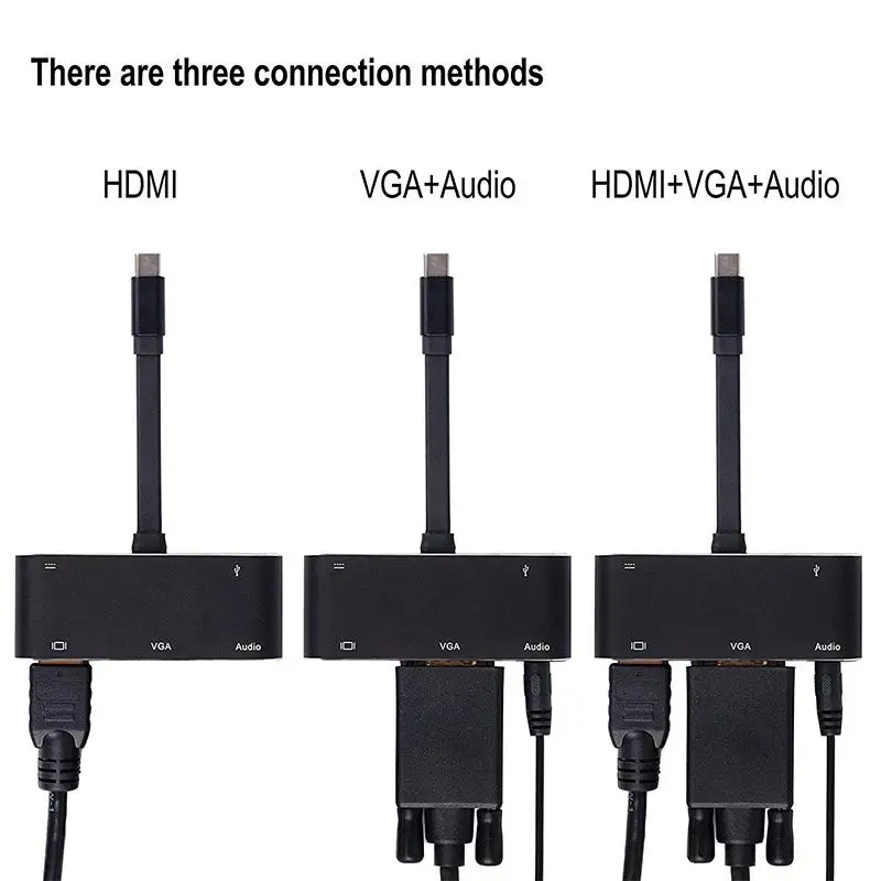 Адаптер 5 в 1 с USB C на HDMI 4K Type HDMI/VGA/аудио/USB 3 0 + порт (PD) конвертер для Macbook Samsung