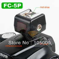fc 5p remote wireless flash slave trigger pc sync socket adapter ring for canon nikon dslr camera