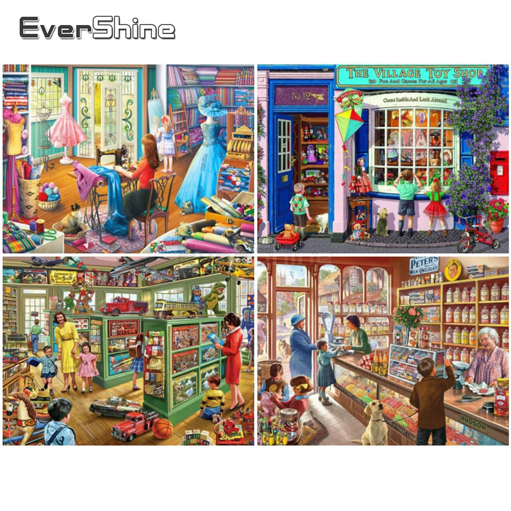 EverShine 5D алмазная картина DIY магазин игрушек вышивка крестиком Алмазная Вышивка