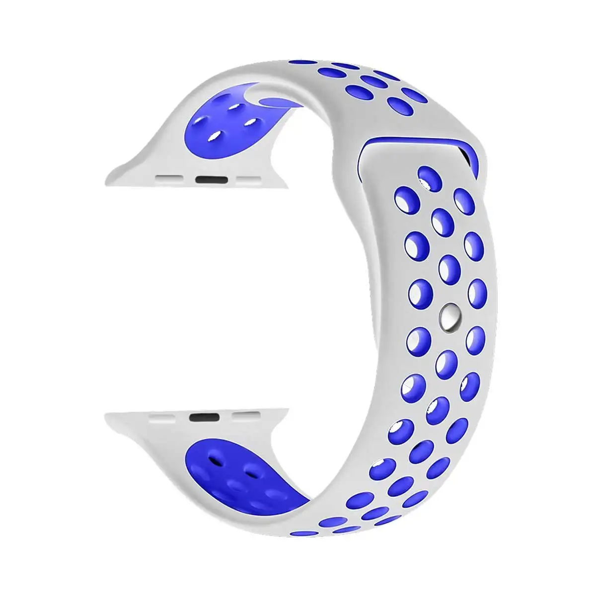 Дышащий ремешок для часов apple watch 42 мм 44 мм адаптер для часов браслет 40 мм 38 мм ремешок для iWatch apple watch 4 3 2 1 - Цвет ремешка: 26 White blue