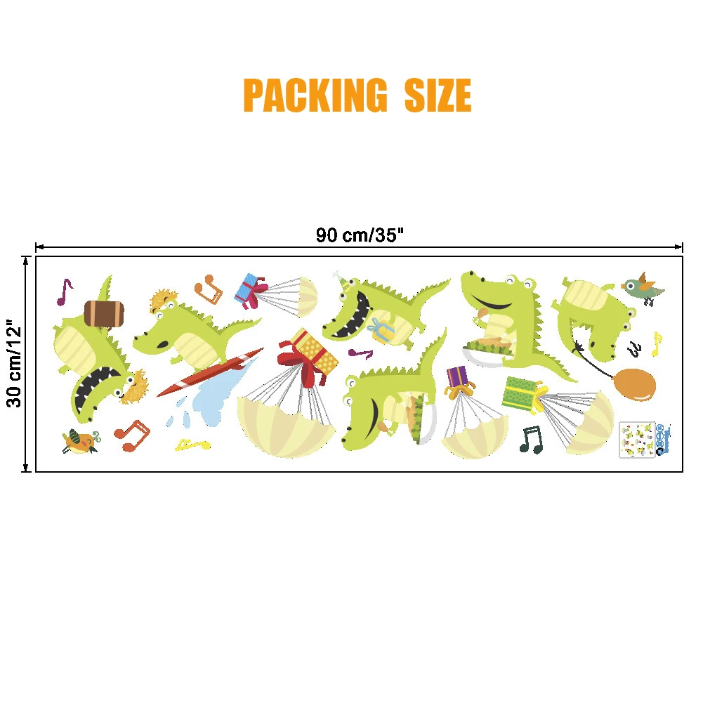 

2021 Creative Cartoon Crocodile Wall Sticker For Children Room Baby Bedroom DIY Stickers Removable Self-Adhesive Wall Stickers