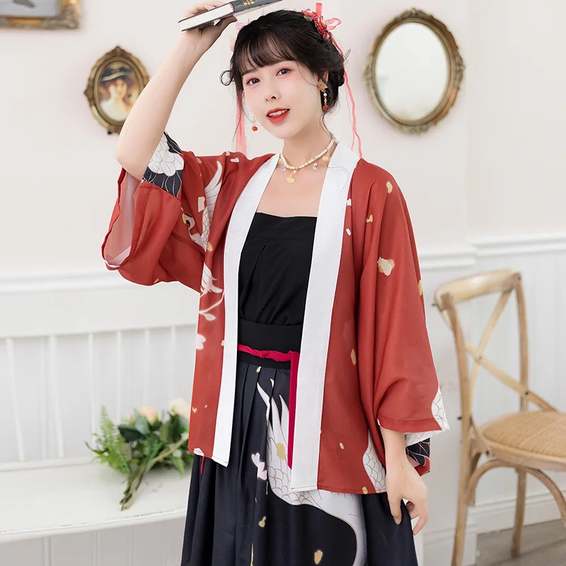 

China Embroidery #12 Chinese Hanfu Three-piece Traditional Fashion National Costume Costume Cute Casual Clothing