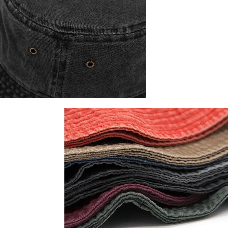 Панама женская из мягкого денима хлопковая однотонная декоративная шляпа от