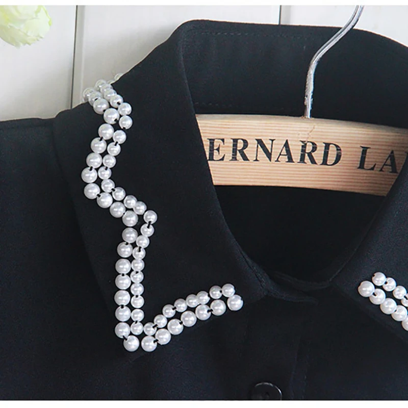 Высокое качество волна с жемчужинами на зиму и осень Поддельные меховой воротник