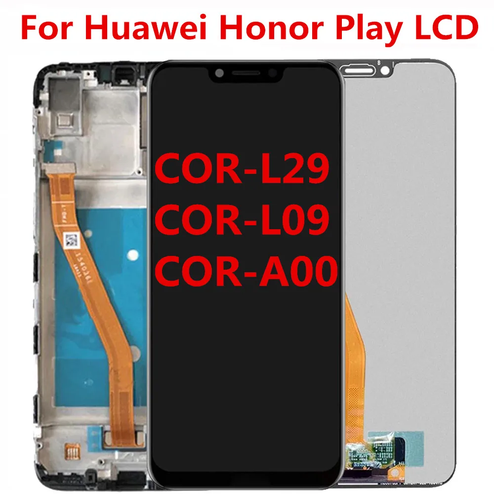 Для Huawei Honor Play, ЖК-дисплей, сенсорная панель, дигитайзер, телефон с рамкой для honor play LCD