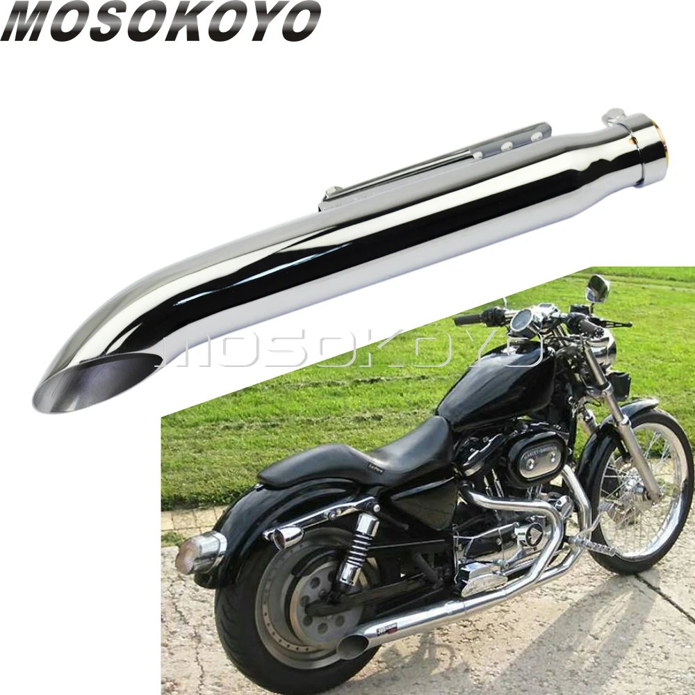 Хромированный мотоцикл 410 мм вывернутый глушитель для Harley Dyna FXD Sportster 883 Железный 48 1200 на заказ 35-41 мм трубы глушителя