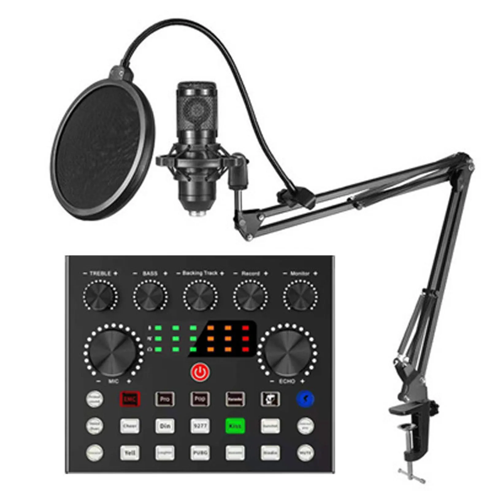 

V8S Live Sound Card Microphone Set Tone Adjustment Sound Changing Intelligent Dodge Support Two People Two Platforms