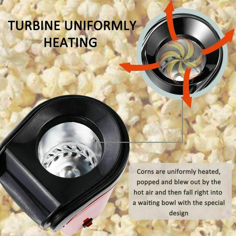 

Mini Household Healthy Hot Air Oil-free Popcorn Maker Corn Popper Electric Corn Popcorn Maker Household Automatic Movie Snack