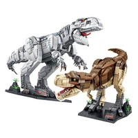 new dinosaur worlds series the indominus rex building blocks set classic moc ideas tyrannosaurus child education toys gifts