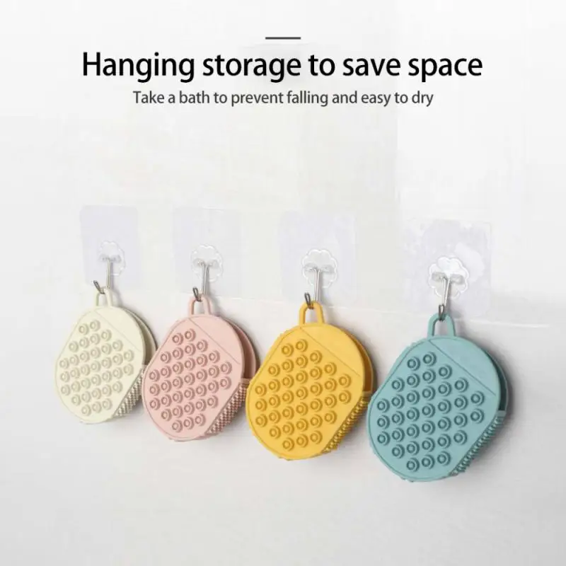 

Silicone Bath Body Brush Back Cleaning Scrubber Portable Exfoliating Shower Towel Head Massage Brush Home Bathroom Clean Tool