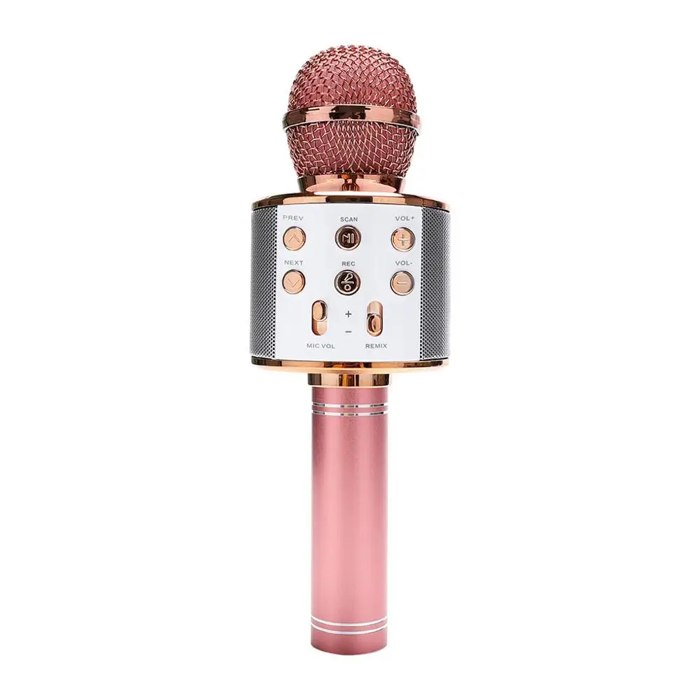 

WS858 Professional Bluetooth Wireless Microphone Speaker Handheld Microphone Karaoke Mic KTV Music Player Singing Recorder
