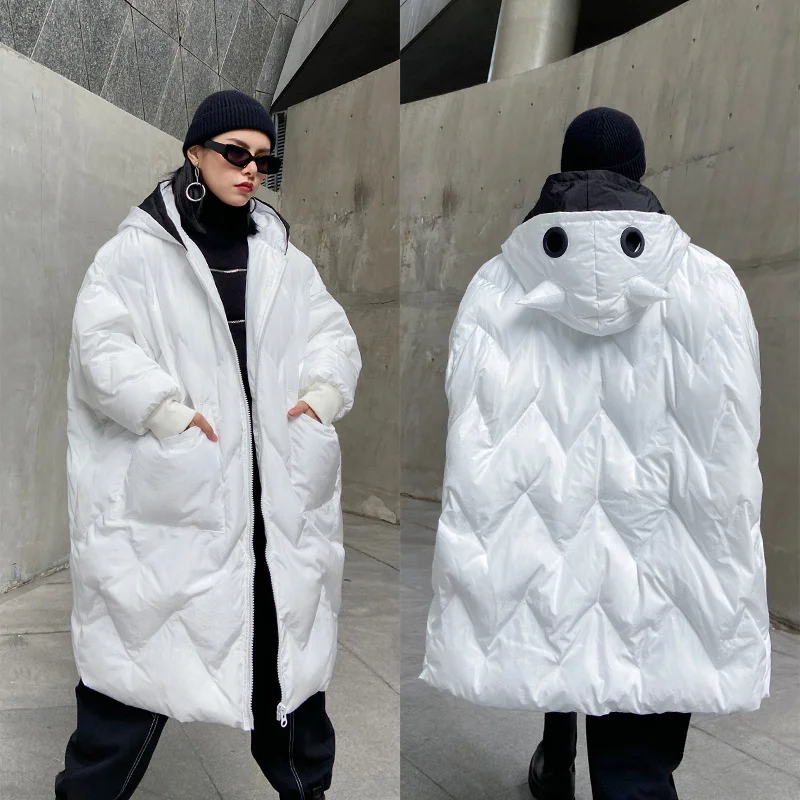 

XUXI Женская хлопковая одежда средней и длинной зимы 2021 утолщенная модная уличная одежда с капюшоном хлопковое пальто E3702